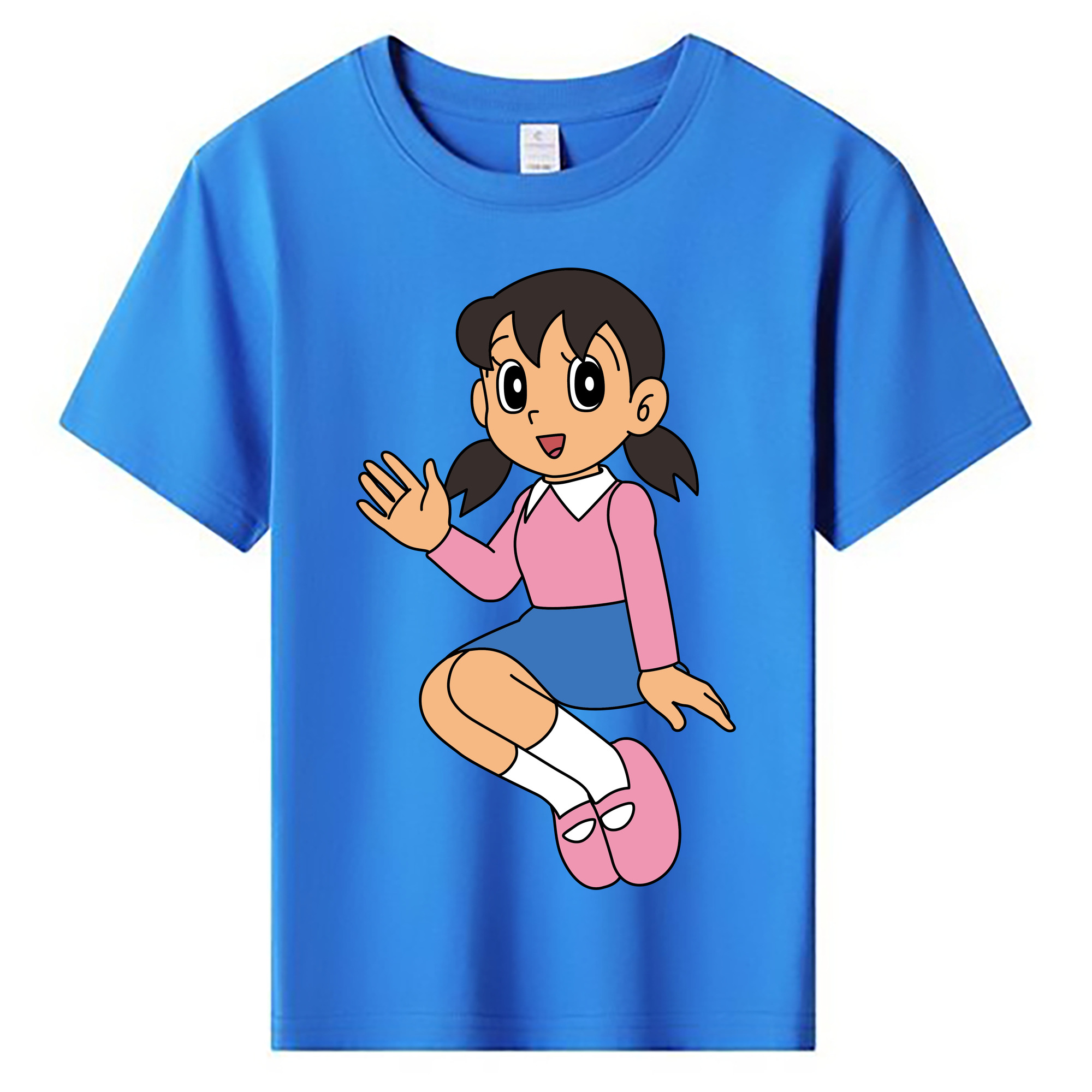 （画像用） ドラえもん みなもと しずか Doraemon Shizuka Minamoto 綿100％キッズTシャツ（フロントプリント）